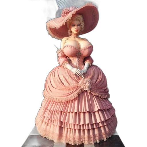 dress, hat, crown, 3d render transparent PNG cut-out