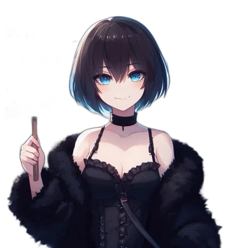 dress, jacket, staff, weapon transparent PNG cut-out