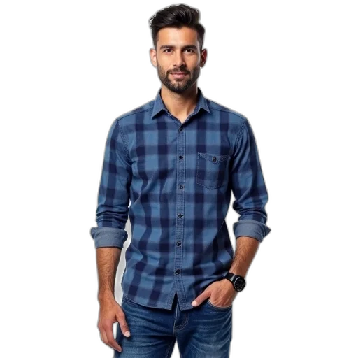 jacket, photorealistic, blue, man transparent PNG cut-out