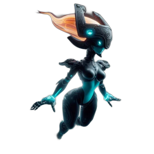 robot, creature, dragon, staff transparent PNG cut-out