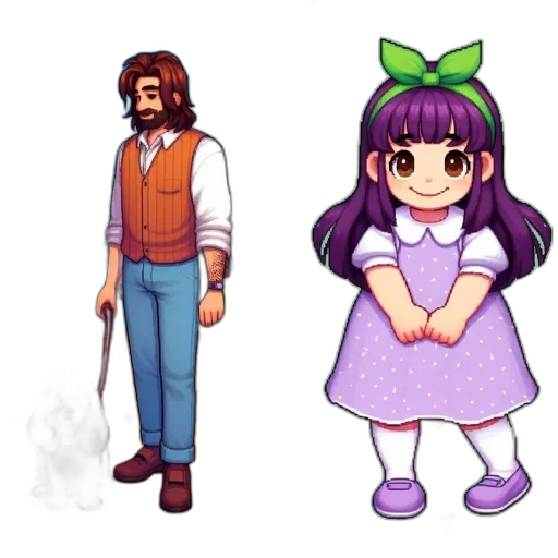 pixel art, concept art, anime, cartoon transparent PNG cut-out