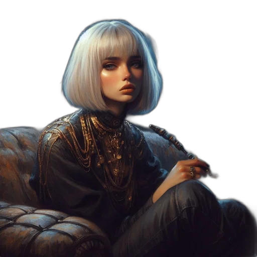 face, jacket, jewelry, robot transparent PNG cut-out