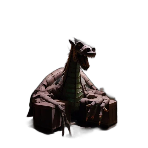 dragon, creature, animal, staff transparent PNG cut-out