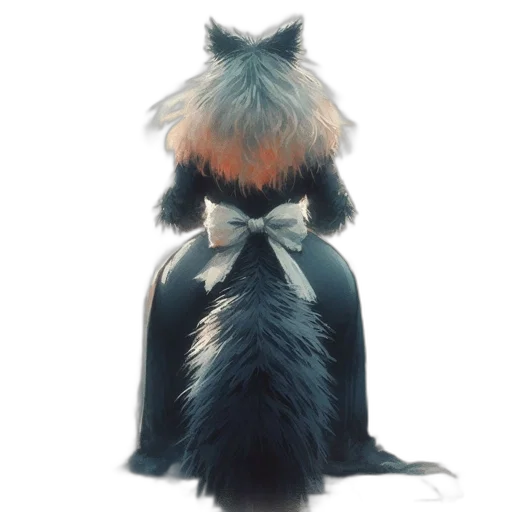 dress, animal, crown, hair transparent PNG cut-out