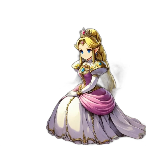 dress, crown, staff, pixel art transparent PNG cut-out