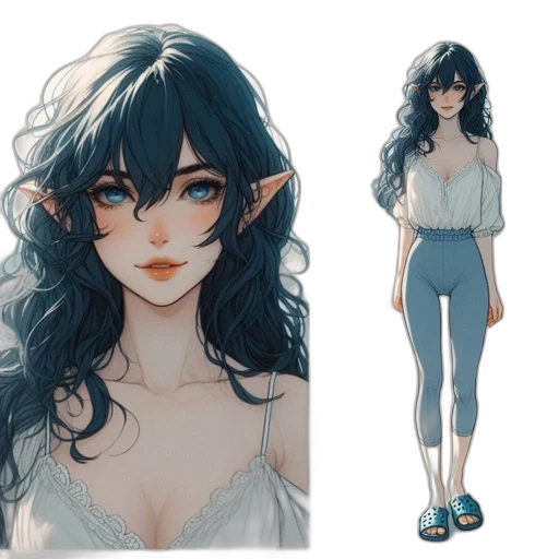 concept art, fantasy art, anime, watercolor transparent PNG cut-out