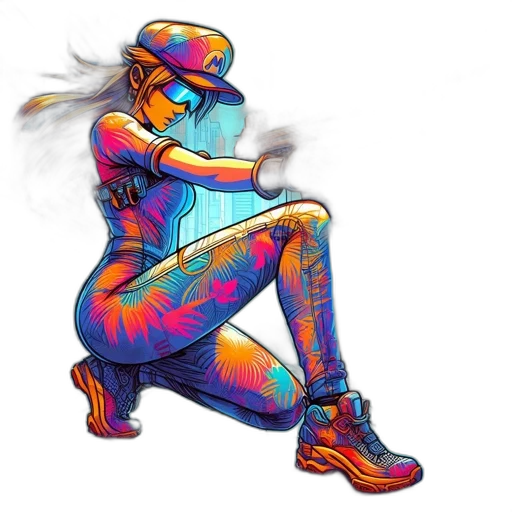 robot, cyberpunk, concept art, pixel art transparent PNG cut-out