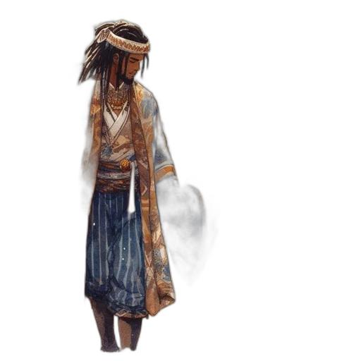 staff, mask, weapon, dress transparent PNG cut-out