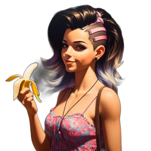 weapon, face, staff, hair transparent PNG cut-out