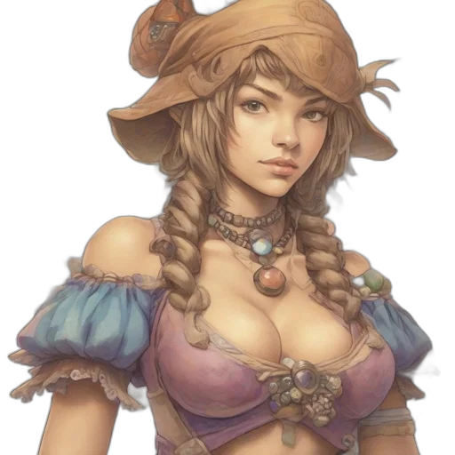 hat, dress, face, jewelry transparent PNG cut-out