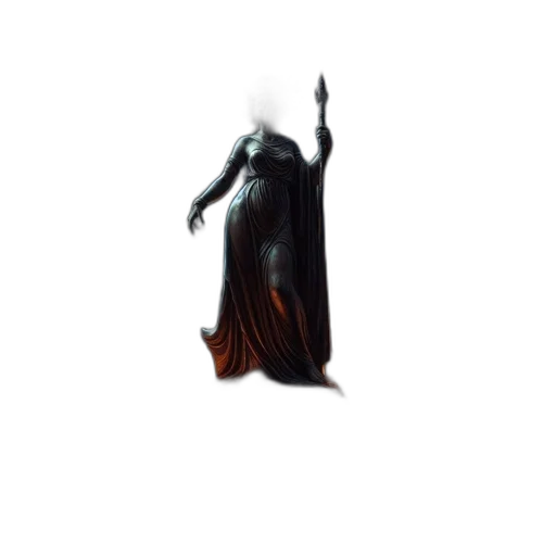 dress, creature, robot, staff transparent PNG cut-out