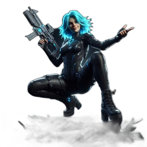 weapon, jacket, concept art, cyberpunk transparent PNG cut-out