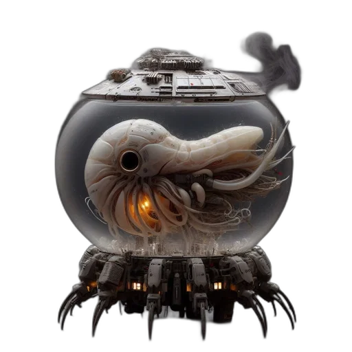 creature, robot, concept art, fantasy art transparent PNG cut-out