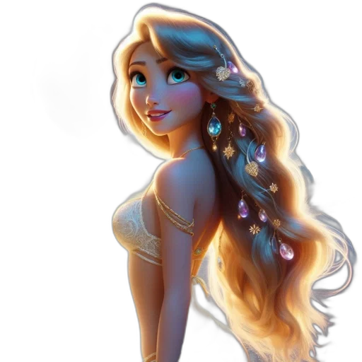 dress, crown, jewelry, fantasy art transparent PNG cut-out