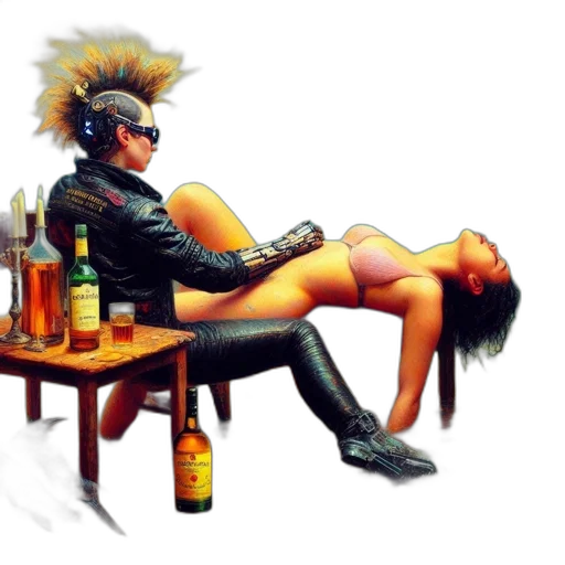 jacket, crown, cyberpunk, concept art transparent PNG cut-out