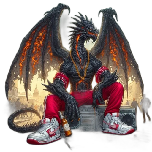 dragon, fantasy art, concept art, pixel art transparent PNG cut-out