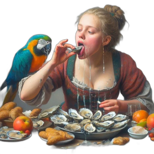 food, jewelry, oil painting, photorealistic transparent PNG cut-out
