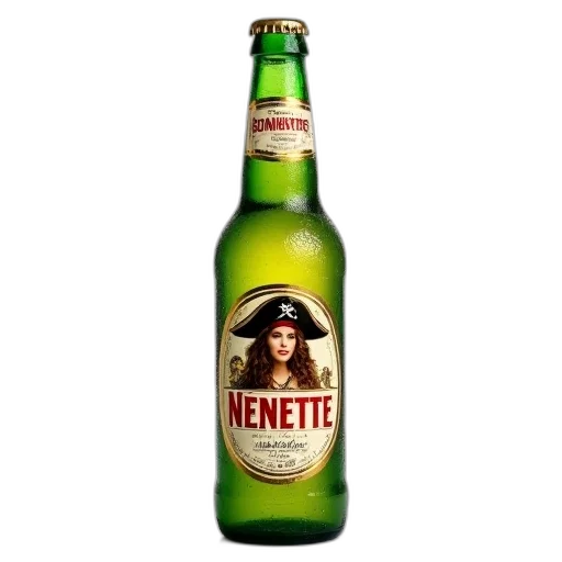 bottle, hat, photorealistic, 3d render transparent PNG cut-out