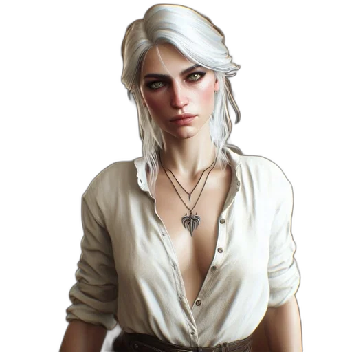 dress, face, staff, jewelry transparent PNG cut-out