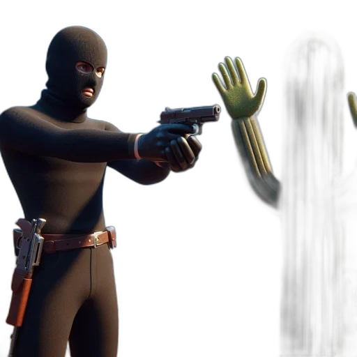 weapon, mask, creature, concept art transparent PNG cut-out