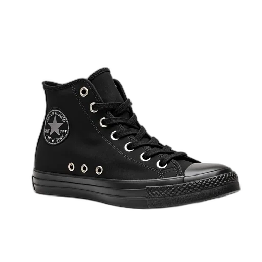 shoes, 3d render, black, high-top transparent PNG cut-out