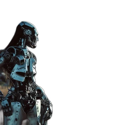robot, concept art, cyberpunk, 3d render transparent PNG cut-out