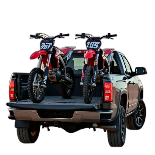 two, motocross, bikes, strapped transparent PNG cut-out