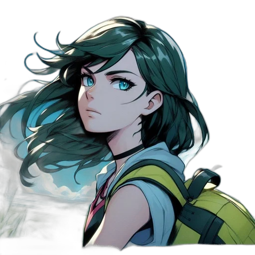 face, weapon, hair, anime transparent PNG cut-out
