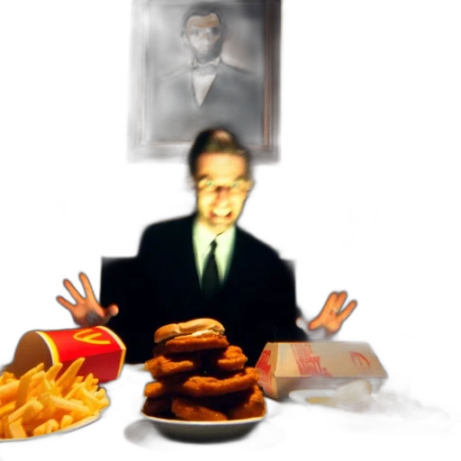 food, creature, concept art, vaporwave transparent PNG cut-out