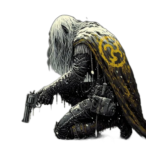 sword, weapon, jacket, creature transparent PNG cut-out