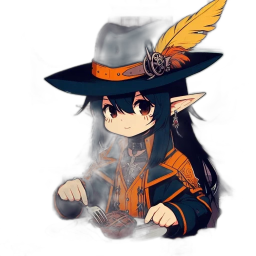 hat, staff, dragon, weapon transparent PNG cut-out