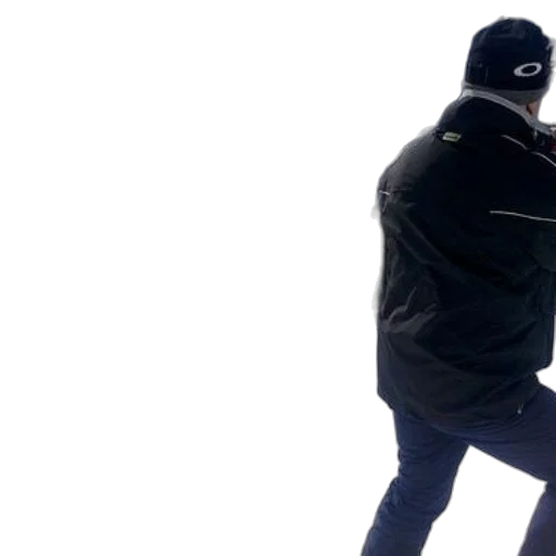 jacket, hat, staff, skier transparent PNG cut-out