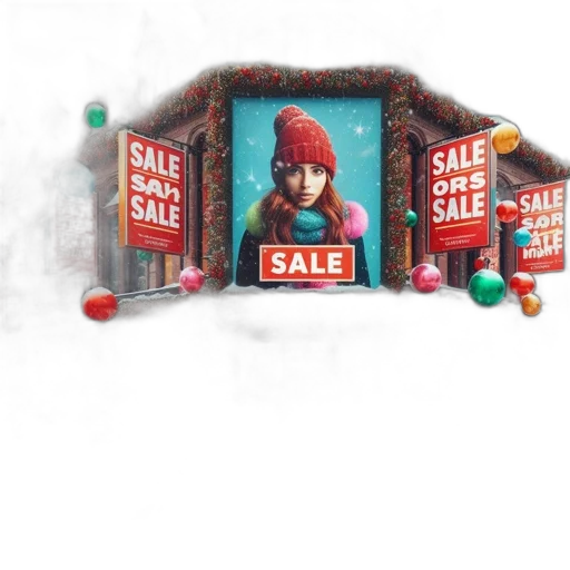 concept art, 3d render, snow, city street transparent PNG cut-out
