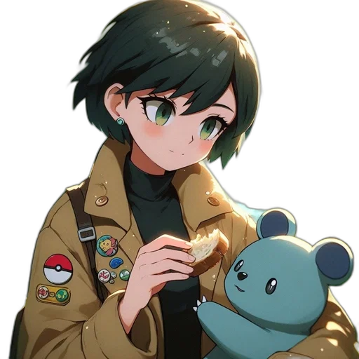 jacket, staff, weapon, creature transparent PNG cut-out