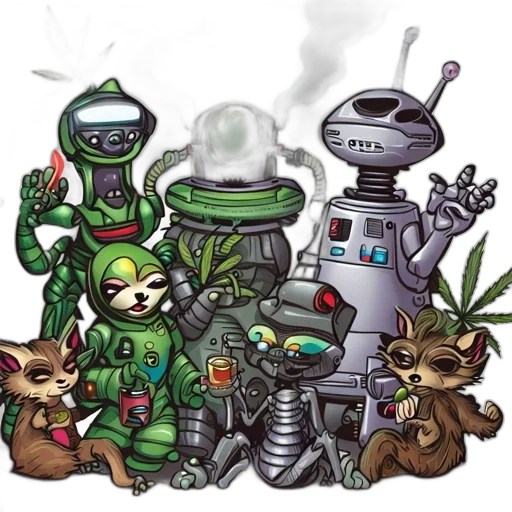 robot, concept art, pixel art, comic book art transparent PNG cut-out