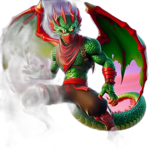 dragon, creature, mask, staff transparent PNG cut-out