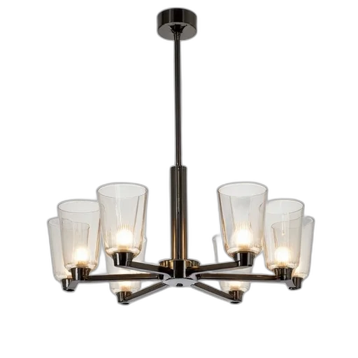 modern, chandelier, sleek, metallic transparent PNG cut-out