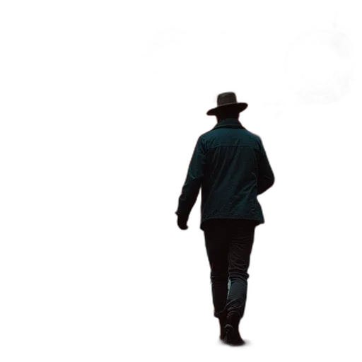 jacket, hat, staff, robot transparent PNG cut-out