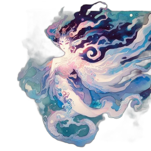 dragon, mask, hair, dress transparent PNG cut-out
