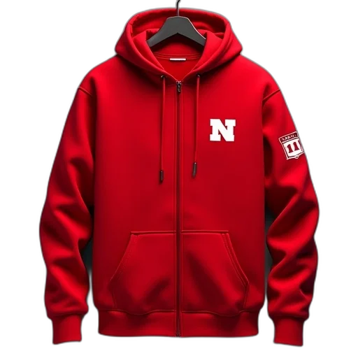 jacket, red, men, nebraska transparent PNG cut-out