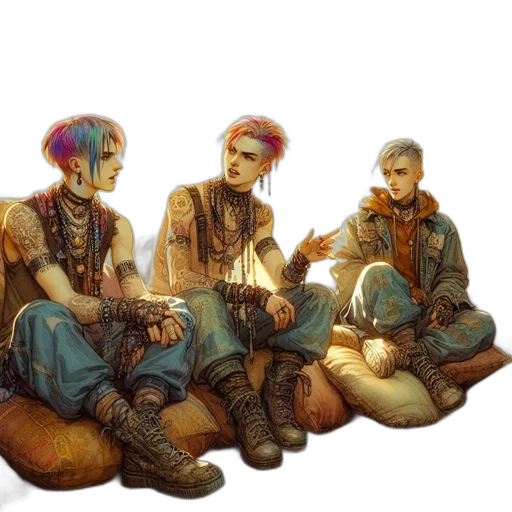 concept art, fantasy art, cyberpunk, comic book art transparent PNG cut-out