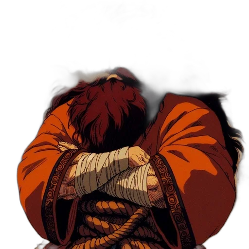 jacket, mask, weapon, staff transparent PNG cut-out