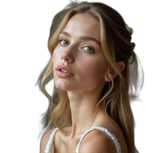 face, jewelry, hair, dress transparent PNG cut-out