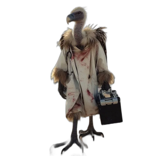 creature, animal, jacket, staff transparent PNG cut-out