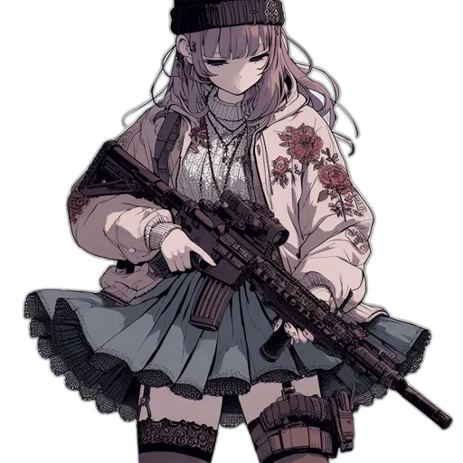 weapon, jacket, dress, staff transparent PNG cut-out