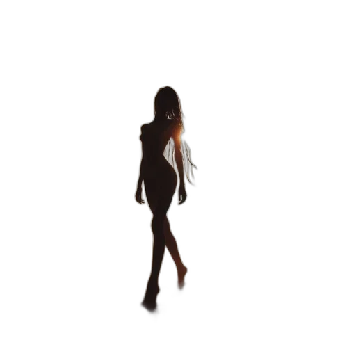 dress, hair, staff, creature transparent PNG cut-out