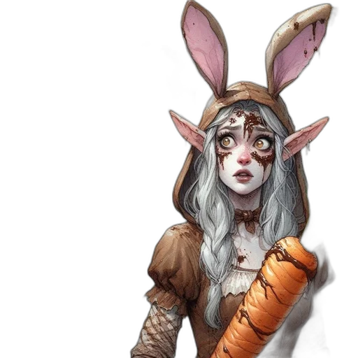 staff, creature, mask, fantasy art transparent PNG cut-out