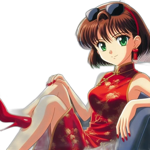 dress, anime, vaporwave, cartoon transparent PNG cut-out