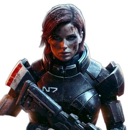 face, weapon, concept art, cyberpunk transparent PNG cut-out