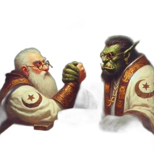 concept art, fantasy art, two, individuals transparent PNG cut-out